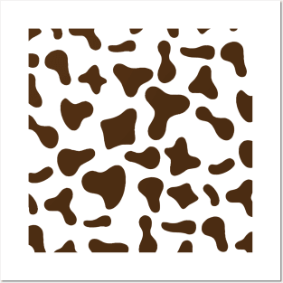 Chocolate Brown Cow Print Posters and Art